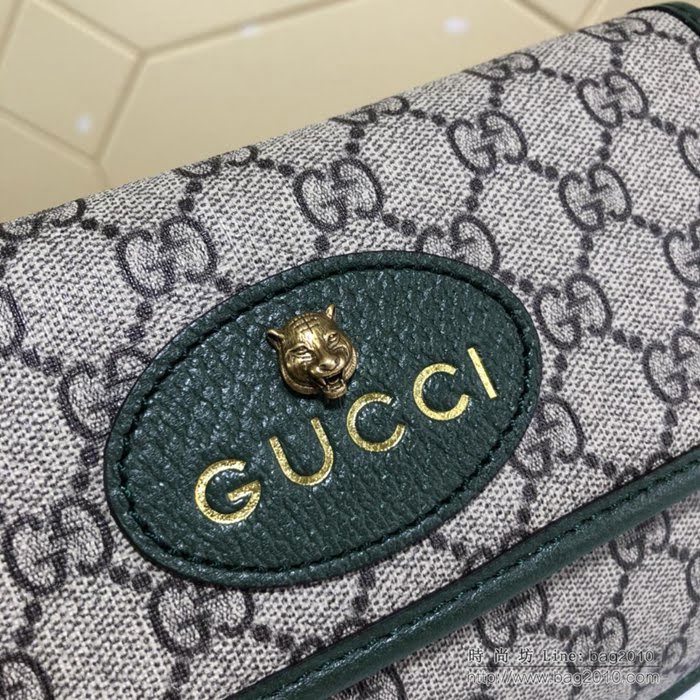 GUCCI古馳 新款 489617 Gucci女包 古馳單肩包 Gucci斜挎包 古馳虎頭標 肩帶可調 可做胸包腰包斜挎包 pvc/綠色  ydgq3425